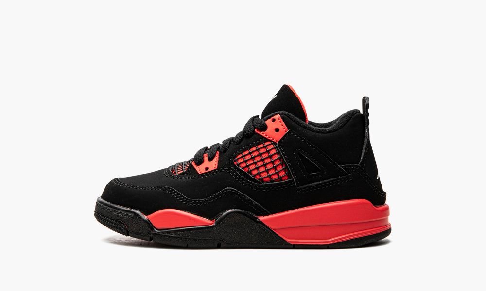 Nike Air Jordan 4 Retro PS "Red Thunder" Otroški Čevlji Črne Rdeče Bele | Slovenija-8263149