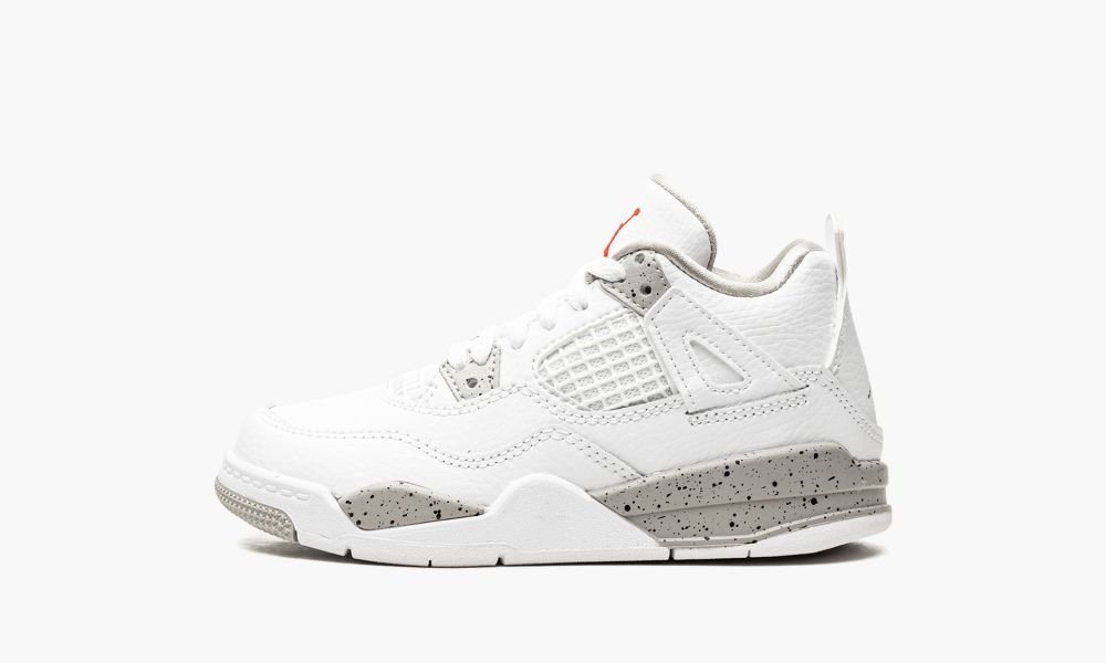 Nike Air Jordan 4 Retro PS "White Oreo" Otroški Čevlji Črne Bele Rdeče Sive | Slovenija-0481536