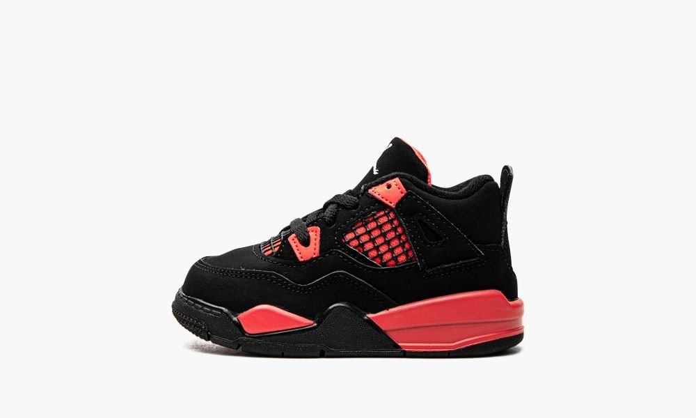 Nike Air Jordan 4 Retro TD "Red Thunder" Otroški Čevlji Črne Rdeče Bele | Slovenija-3105947