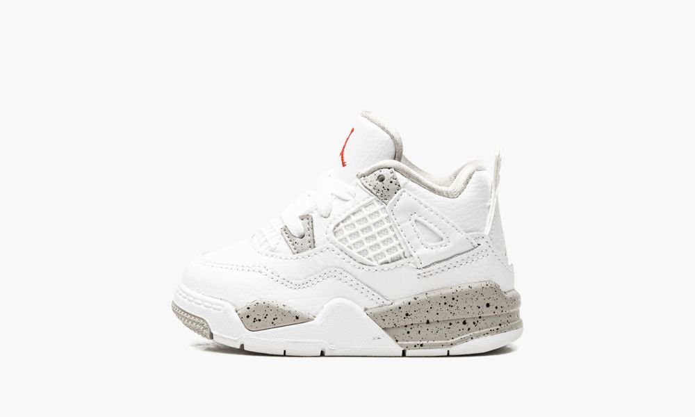 Nike Air Jordan 4 Retro TD "White Oreo" Otroški Čevlji Bele Sive | Slovenija-8256341