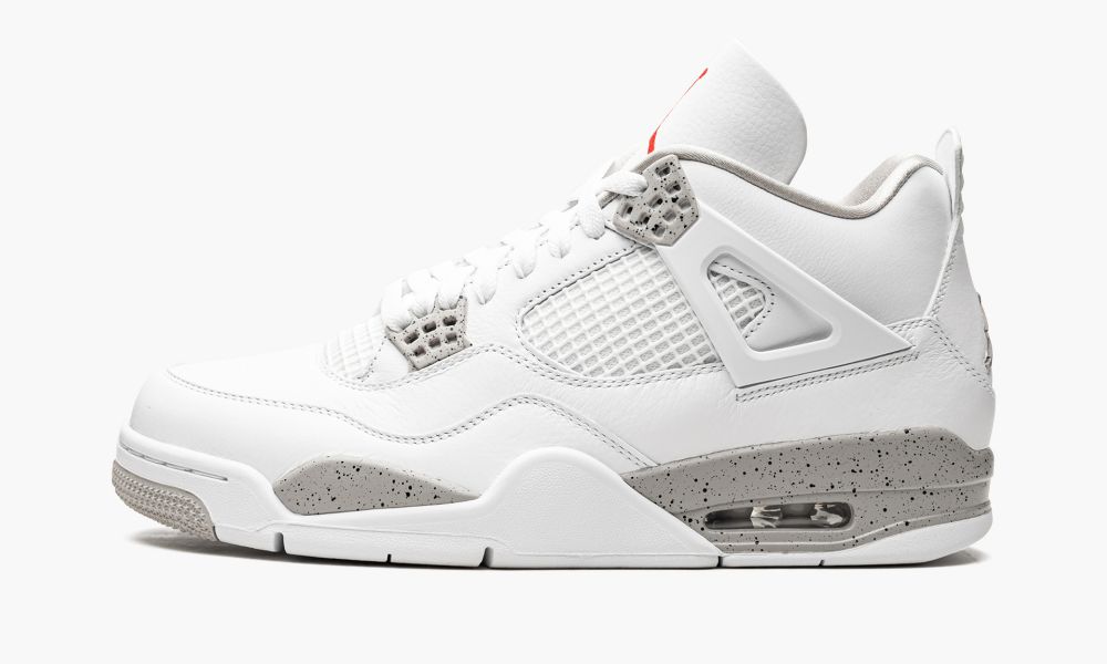 Nike Air Jordan 4 Retro "White Oreo" Moški Čevlji Črne Bele Sive Rdeče | Slovenija-9830425