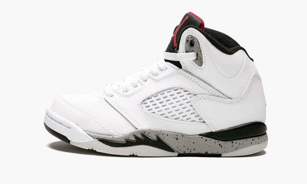 Nike Air Jordan 5 Retro BP "White Cement" Otroški Čevlji Bele Črne Rdeče | Slovenija-4938265