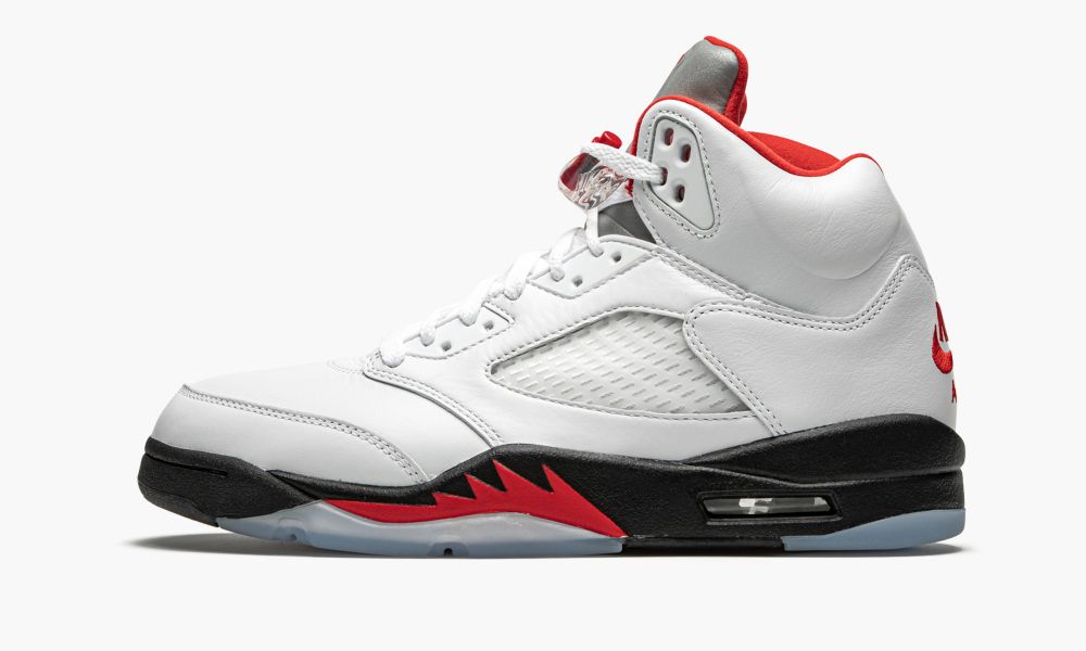 Nike Air Jordan 5 Retro "Fire Red Silver Tongue 2020" Moški Čevlji Rdeče Črne Bele Rdeče | Slovenija-4786150