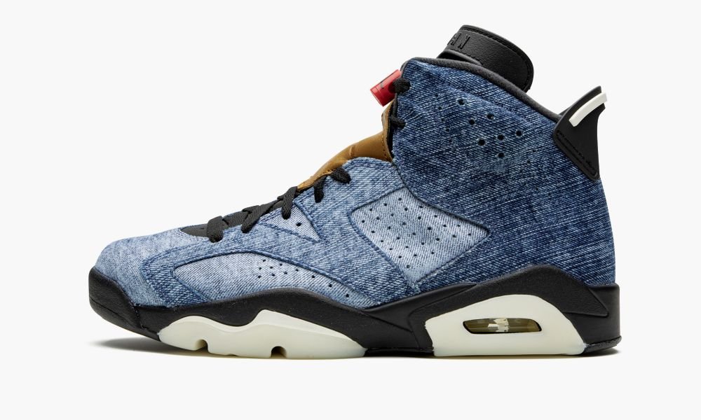 Nike Air Jordan 6 "Washed Denim" Moški Čevlji Črne Rdeče Modre | Slovenija-8370192